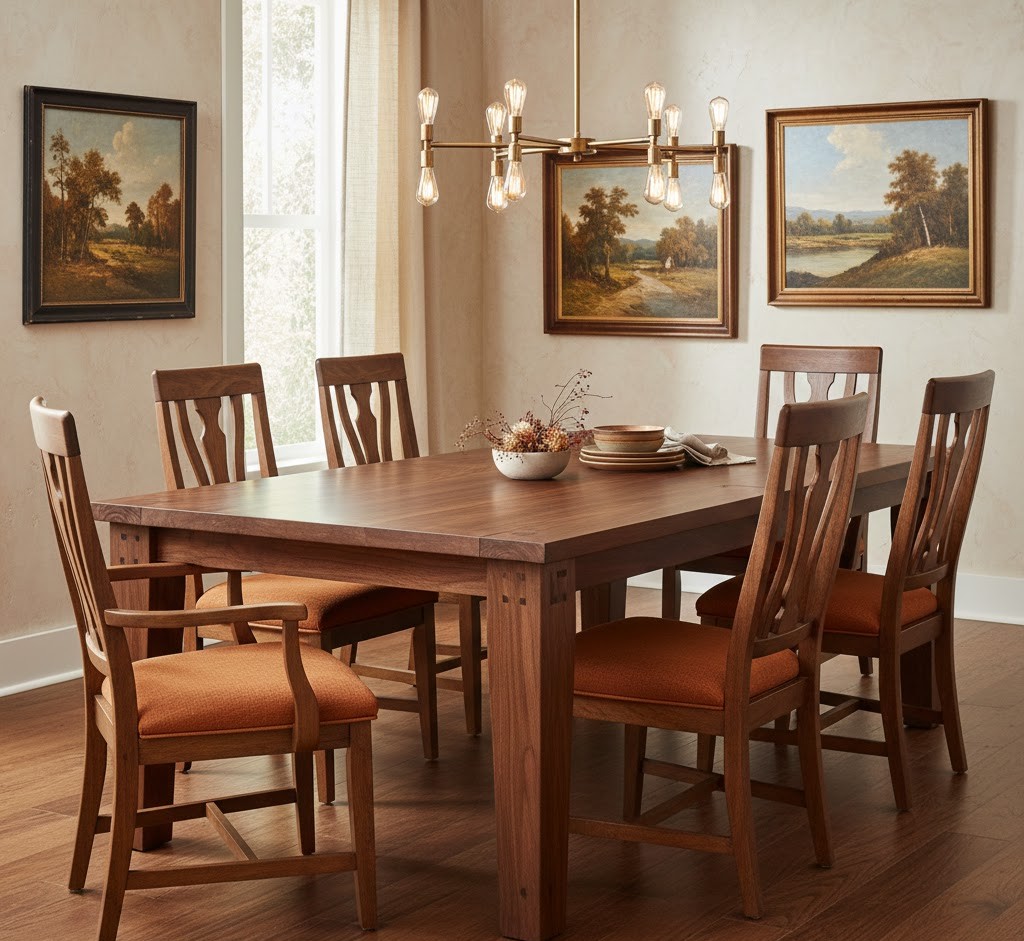 Custom walnut dining table